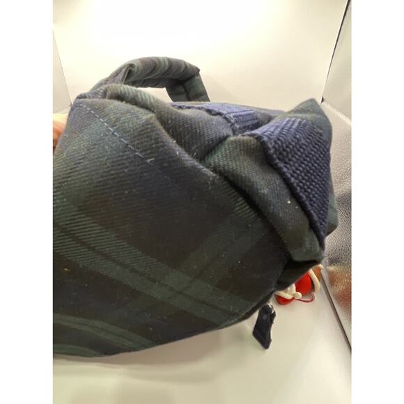 1990s Tommy‎ Hilfiger Plaid Backpack Navy Green Big Flag Logo Spellout Korea VTG - Picture 14 of 16